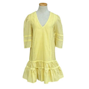 Lucca Prairie Dress Midi Yellow Size X Small XS